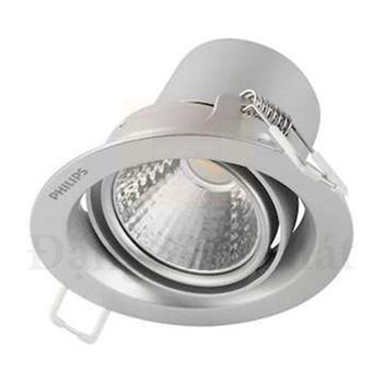 Chóa đèn chén Philips Pomeron viền bạc xoay góc chiếu 2 trục 597xx POMERON 070 3W bạc